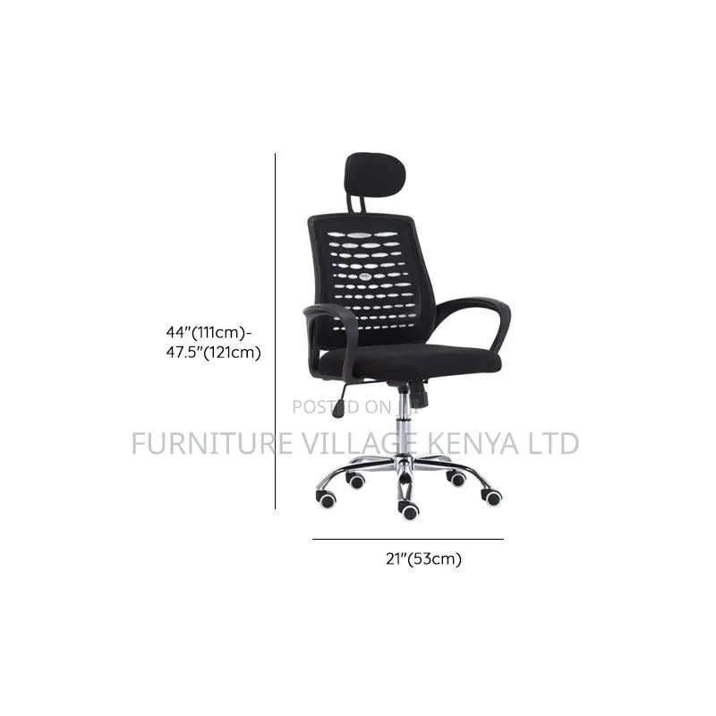 Mesh Study Chair With Lumbar Support, Headrest