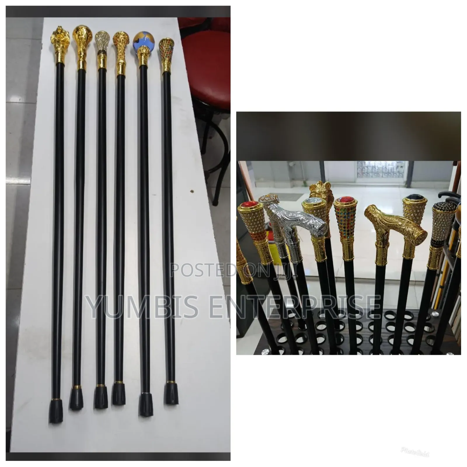 Metallic Sword Walking Stick/With Golden Handles KSH 5500