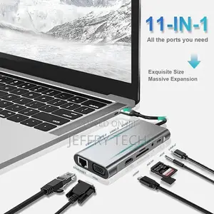USB C Adapter 11 in 1 Dongle With Hdmi, Vga, Type C Pd, U