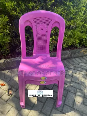 Pink Stajes Strong Armless Plastic Chair
