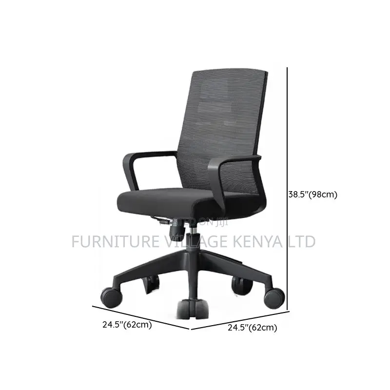 Ergonomic Ink Upholstered Task Chair With Armrest,