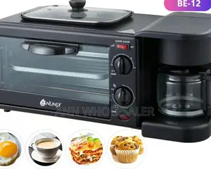 Nunix 3 in 1 Breakfast Maker; Toaster,Oven, Maker Rm4