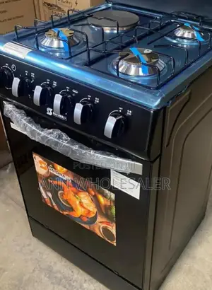Black Sayona 3gas+1E Standing Cooker With Gas Oven S3G+1E