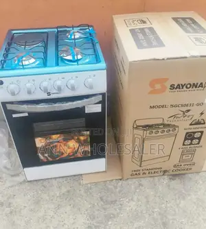 White Sayona 3gas+1E Standing Cooker, Gas Oven S3G+1E