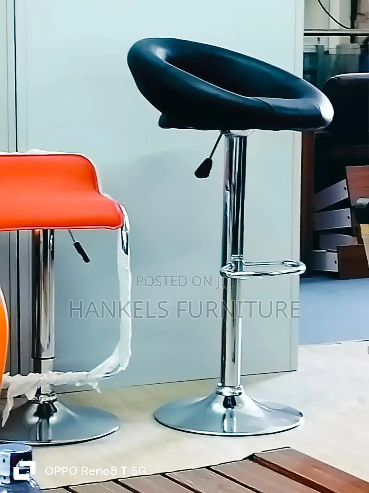 Cushioned Bar Stool With Chrome Base