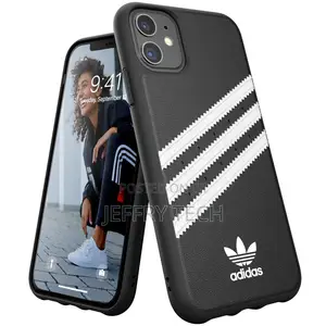 iPhone 11 Case Adidas Cover - Black White TPU Three Stripes
