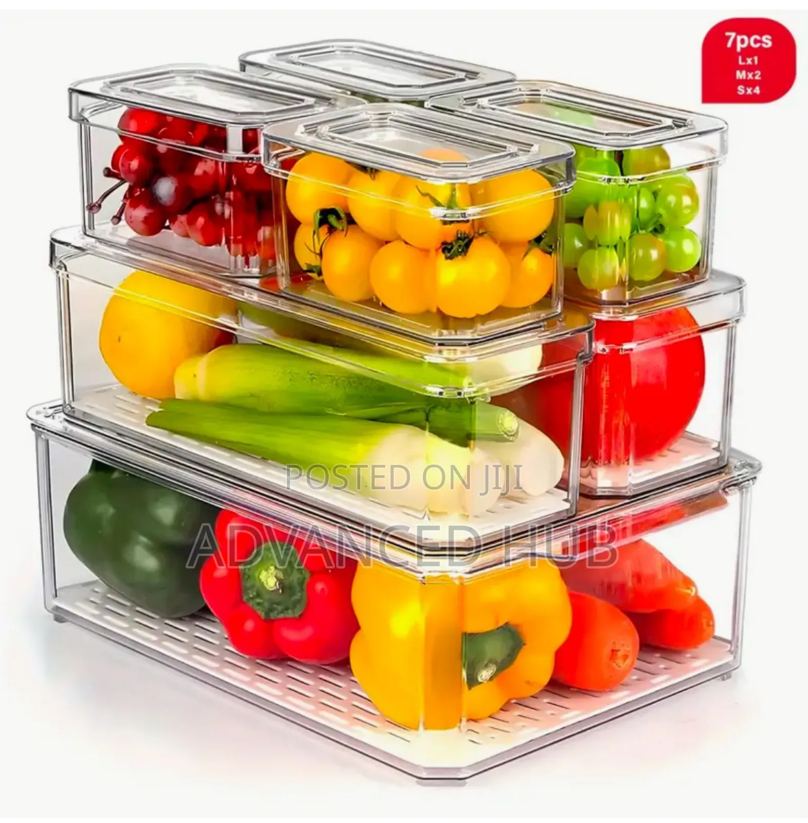 7pcs Stackable Acrylic Fridge Organizers