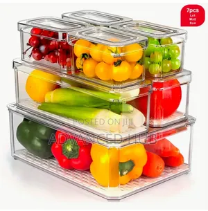 7pcs Stackable Acrylic Fridge Organizers