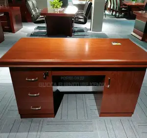 Office Tables: Office 140cm Mahogany Executive Desk Table