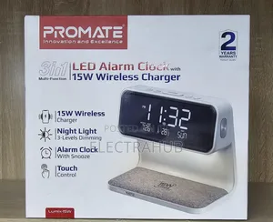 Promate Lumix-15w LED Alarm Clock New Sealed in a Shop