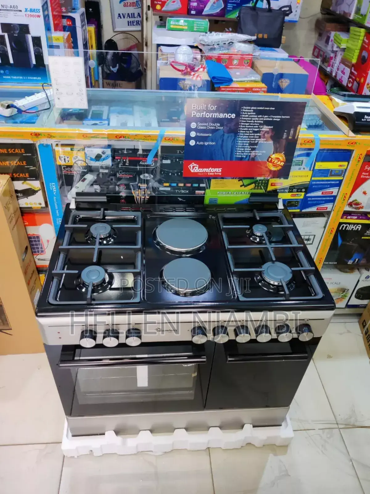 *Ramtons 4gas+2electric Cooker,With Gas Storage RF496