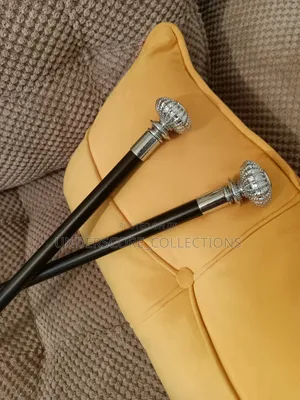 African Round Head Silver Walking Sticks