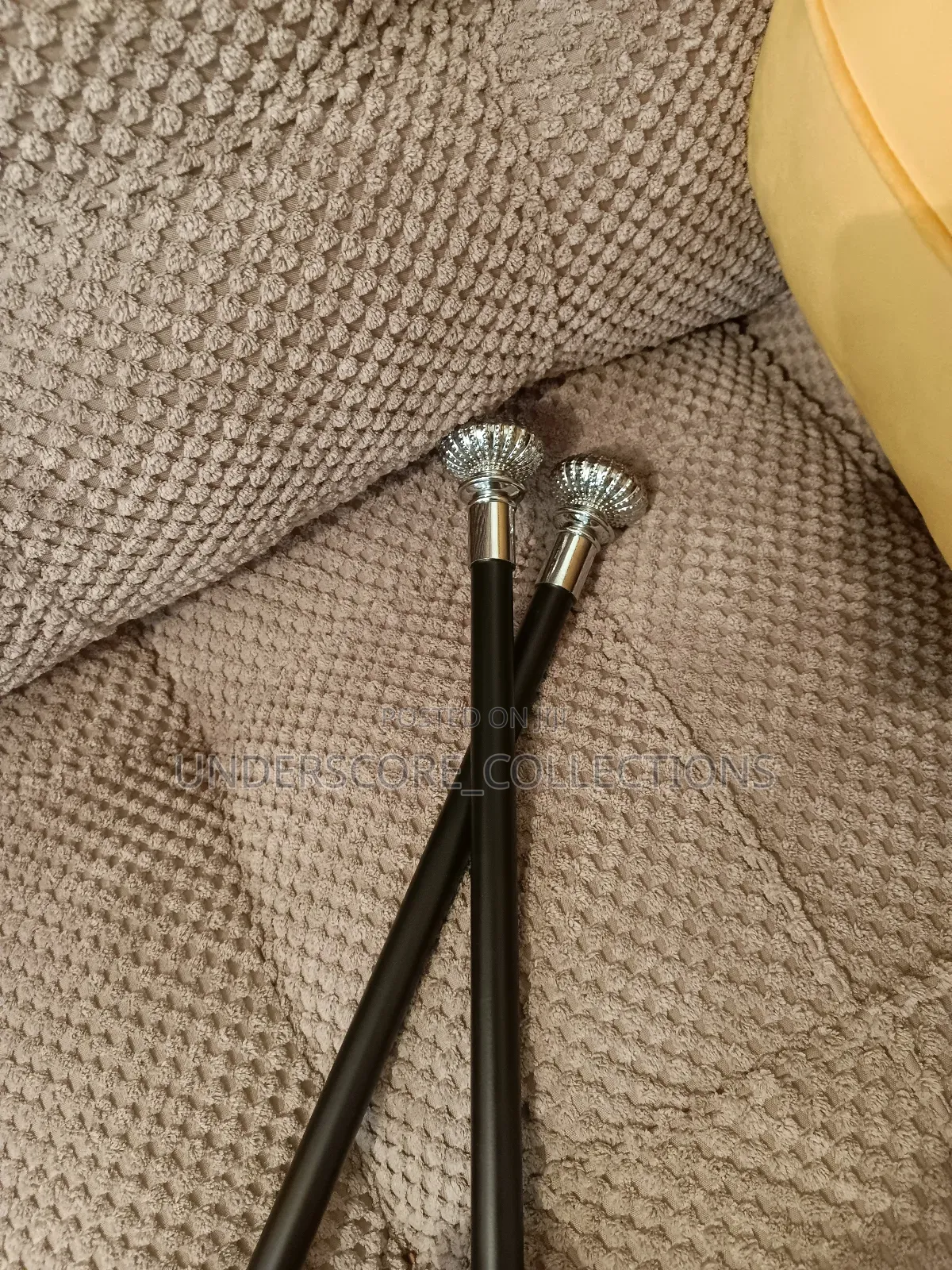Men Functional Walking Sticks With Black Stem