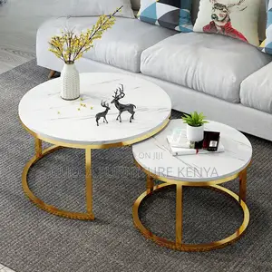 Coffee Tables:Round Marble Coffee Table With Structural Base
