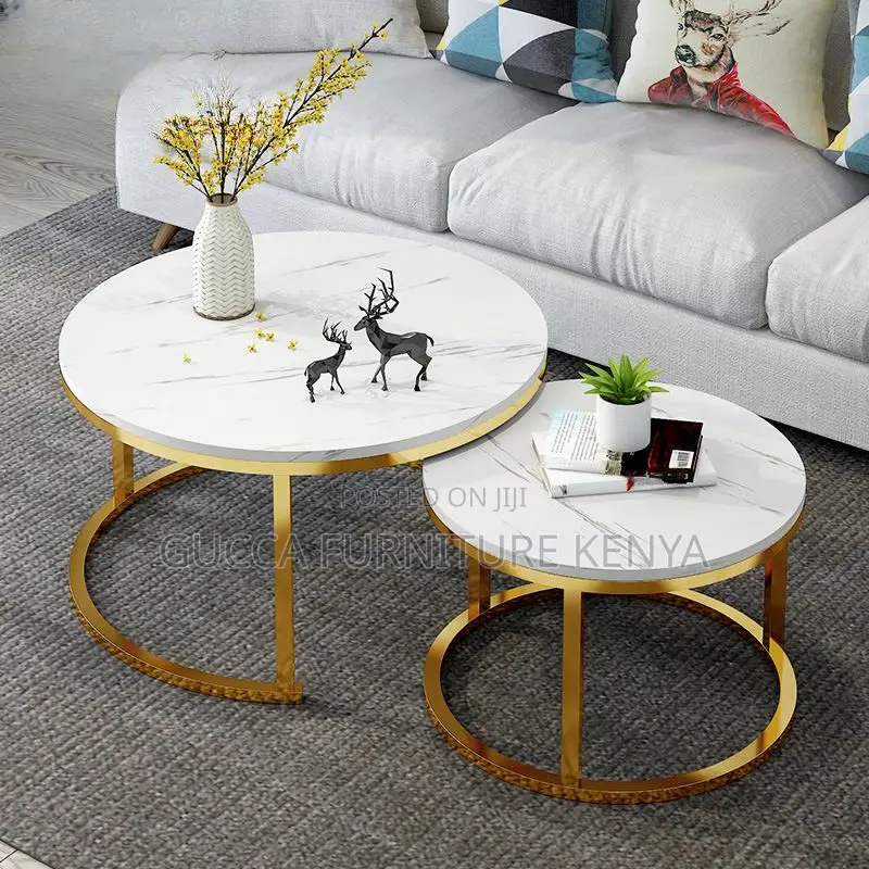 Coffee Tables:Round Marble Coffee Table With Structural Base