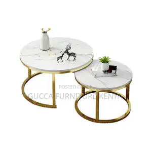 Coffee Tables:Round Marble Coffee Table With Structural Base