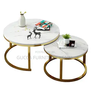 Coffee Tables:Round Marble Coffee Table With Structural Base