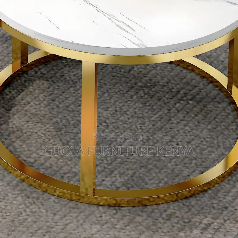 Coffee Tables:Round Marble Coffee Table With Structural Base