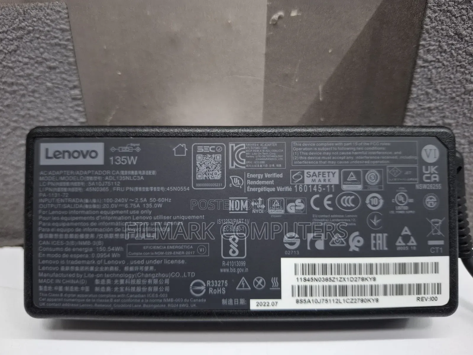 Lenovo 135W AC Adapter Charger for Idea Pad Gaming /Dock