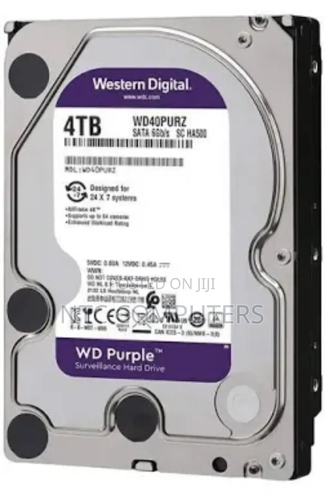 Western Digital Wd Purple 4tb Surveillance Hard Disk Drive