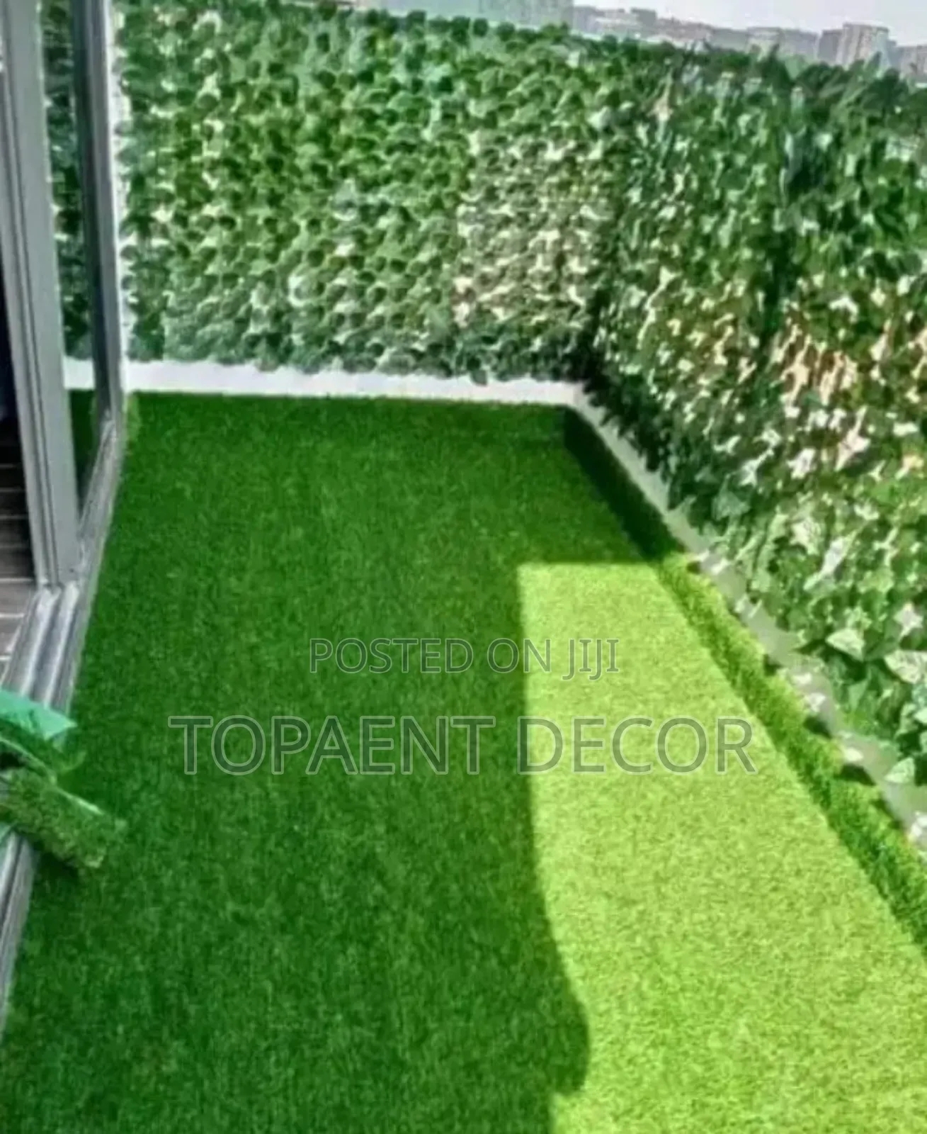 Artificial Balcony Grass Carpet and Privacy Leaves