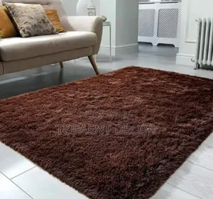 Chocolate Brown Fluffy 7 by 8 Warm Fluffy Carpets
