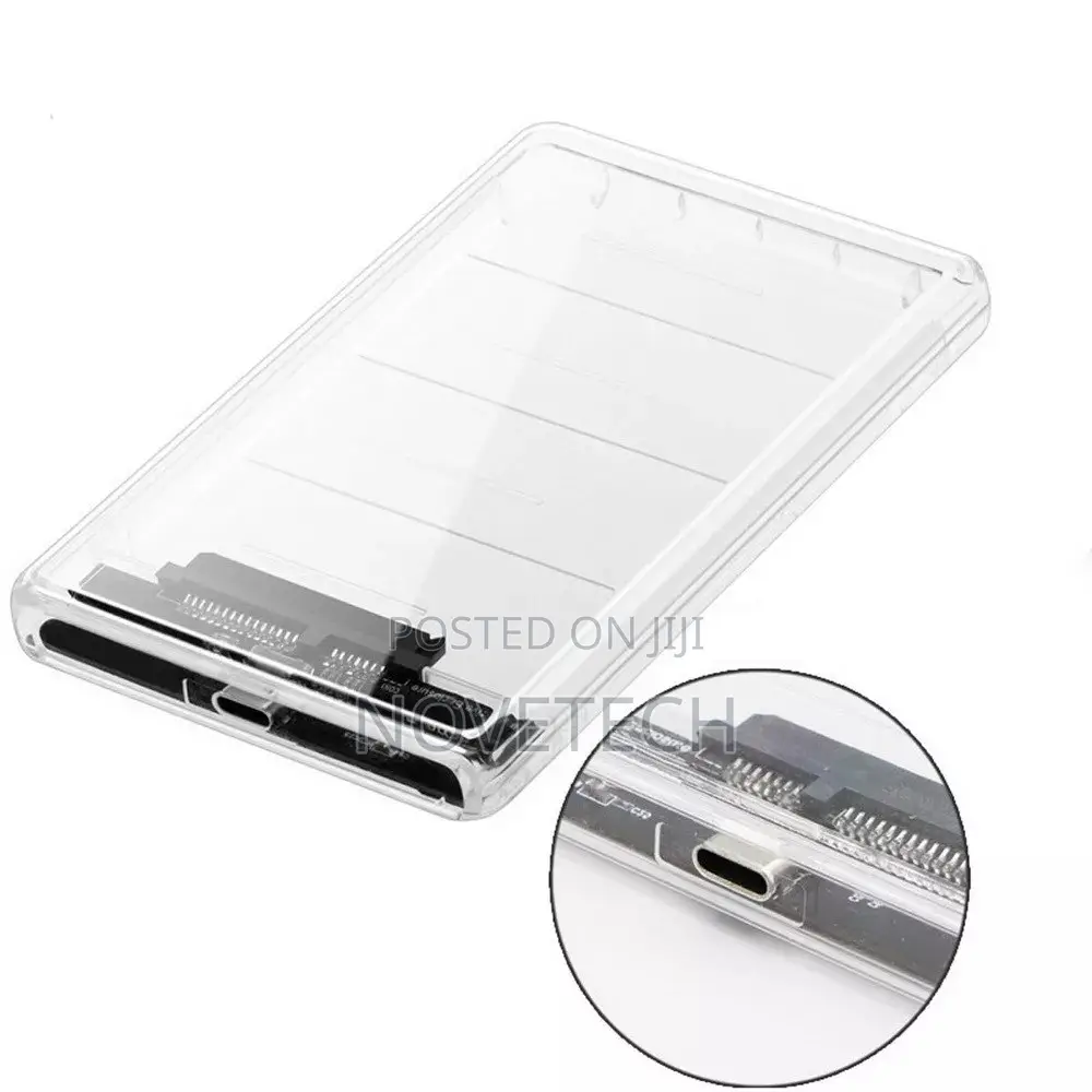 USB-C Transparent External HDD SDD 2.5 " USB 3.1 Enclosur