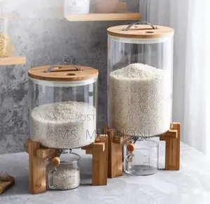 High Borosilicate Food Storage Glass Tank With Bamboo Wooden