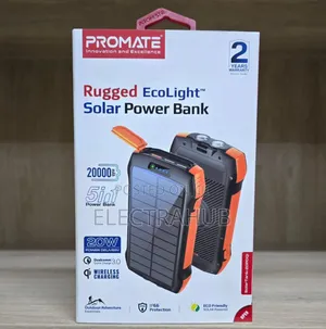 Promate Solartank Rugged 20pdqi Powerbank New Sealed