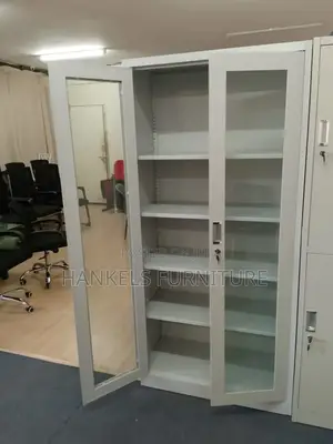 Metal Filling Cabinet With Glass Doors