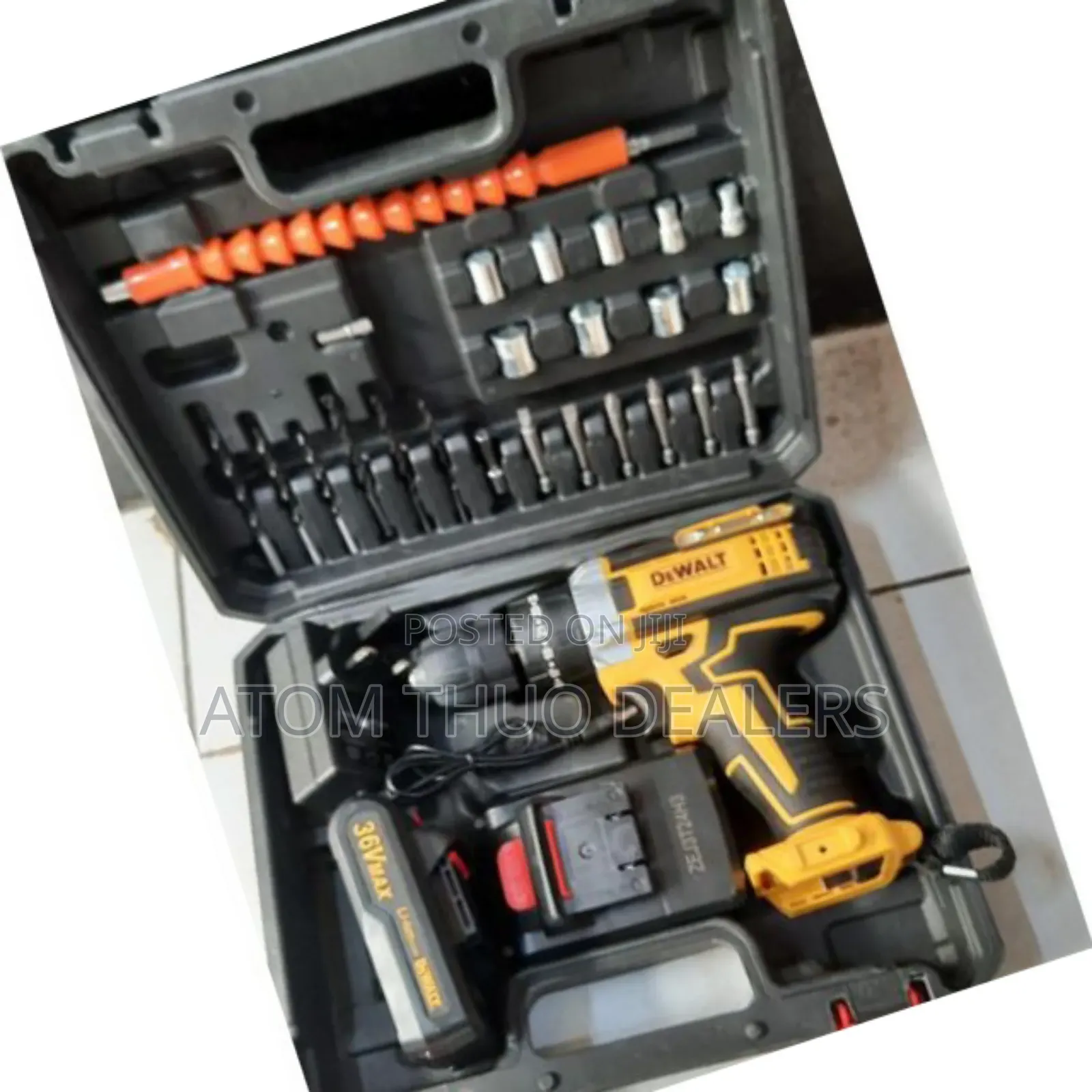 Dewalt 36V Cordless Drill Set With Accessories.