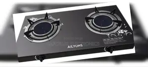 AILYONS 2 Burner Glass Top Gas Cooker Infrared Double Burner