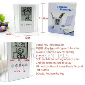 Digital Clock Pen Holder