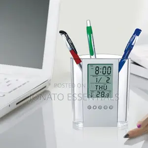 Digital Clock Pen Holder