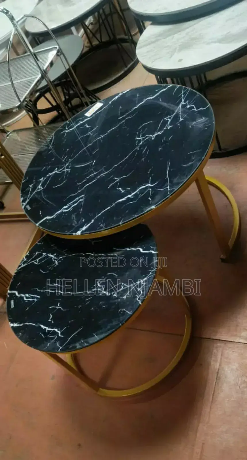 Marble Nesting Coffee Table( Black)