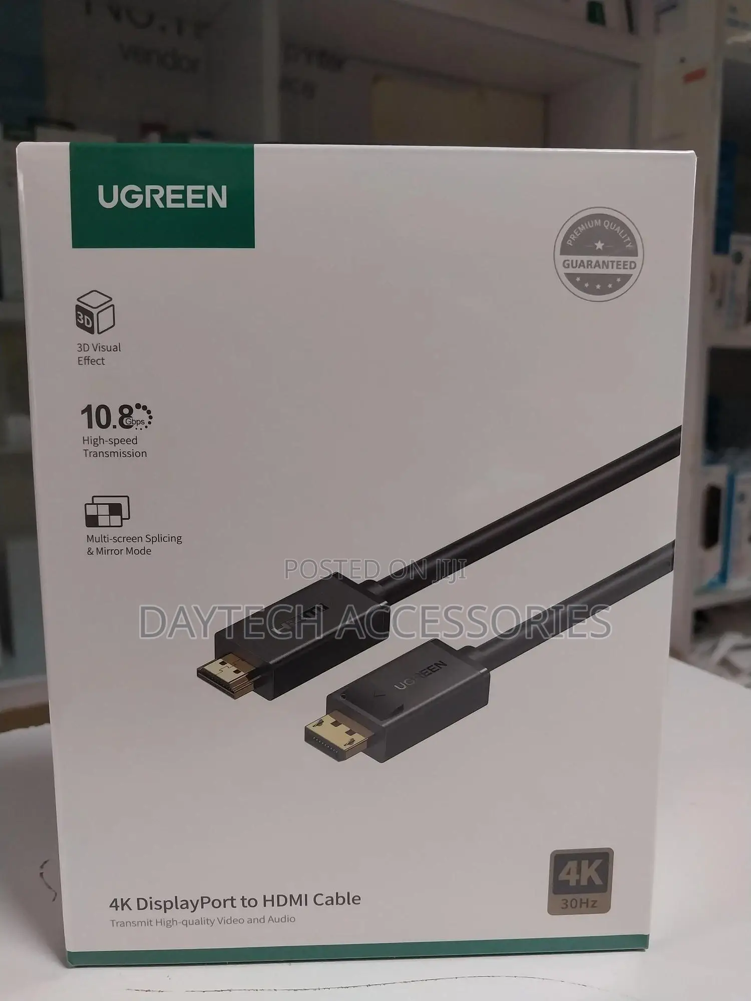 Ugreen Uhd Dp to Hdmi Cable Audio Video Sync Support 5m
