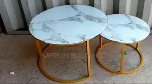 Marble Nesting Coffee Table (Glass Effect) - White Design