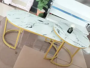 White Marble Effect Design, Coffee Table - (Glass Effect )