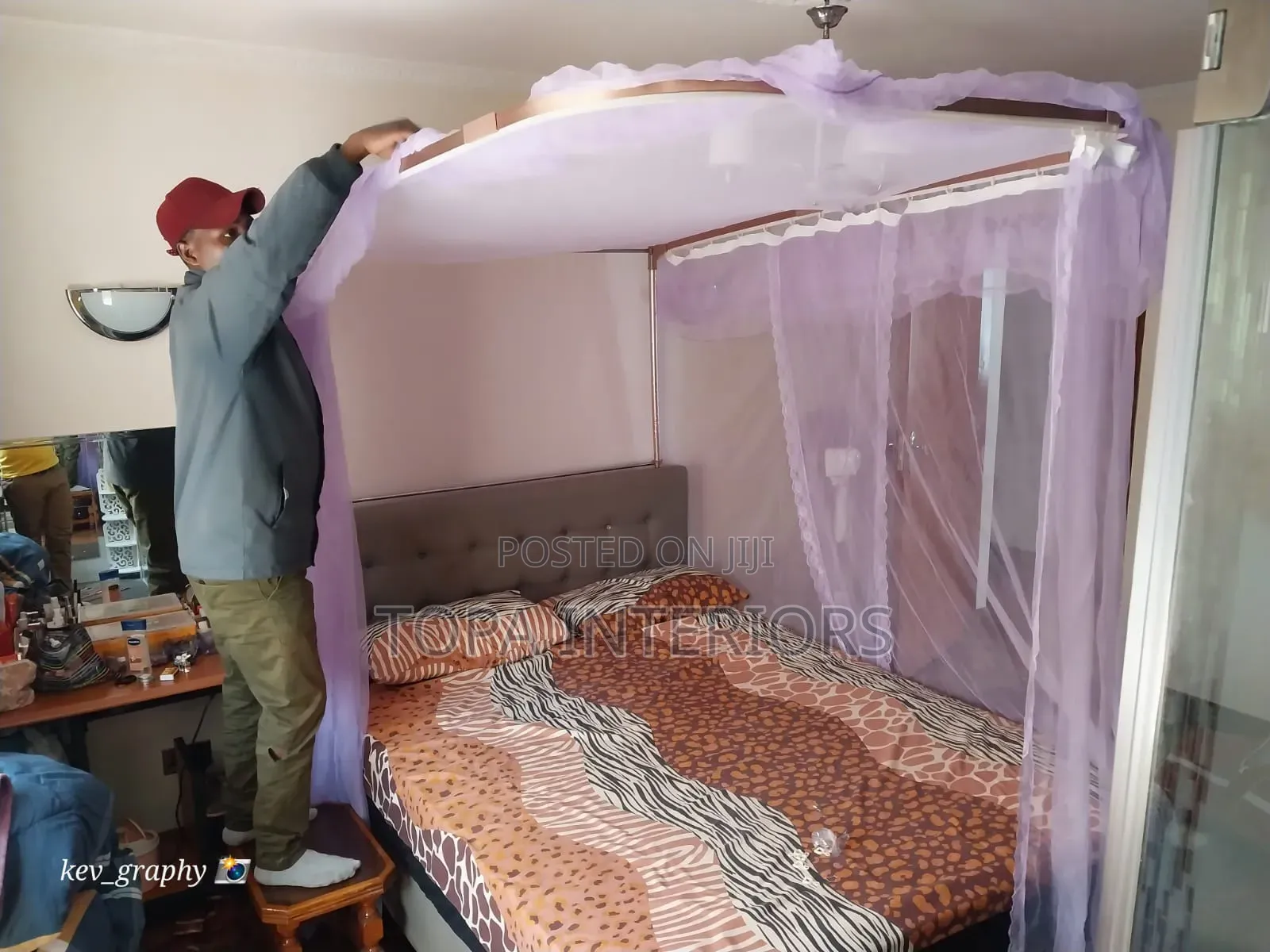 Diy Two Stand Rail Mosquito Nets for Bedroom Decor