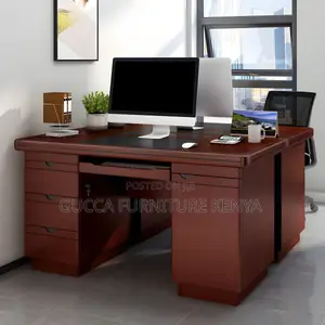 Office Tables:120cm Red Transitional Executive Office Desk