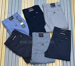 Checked Hard Material Official Trousers