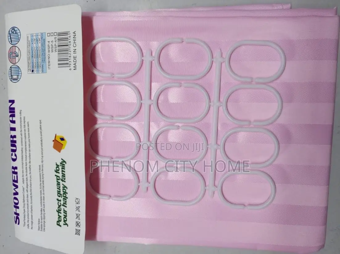 Pink Polyester Quality Bathroom Curtains Available