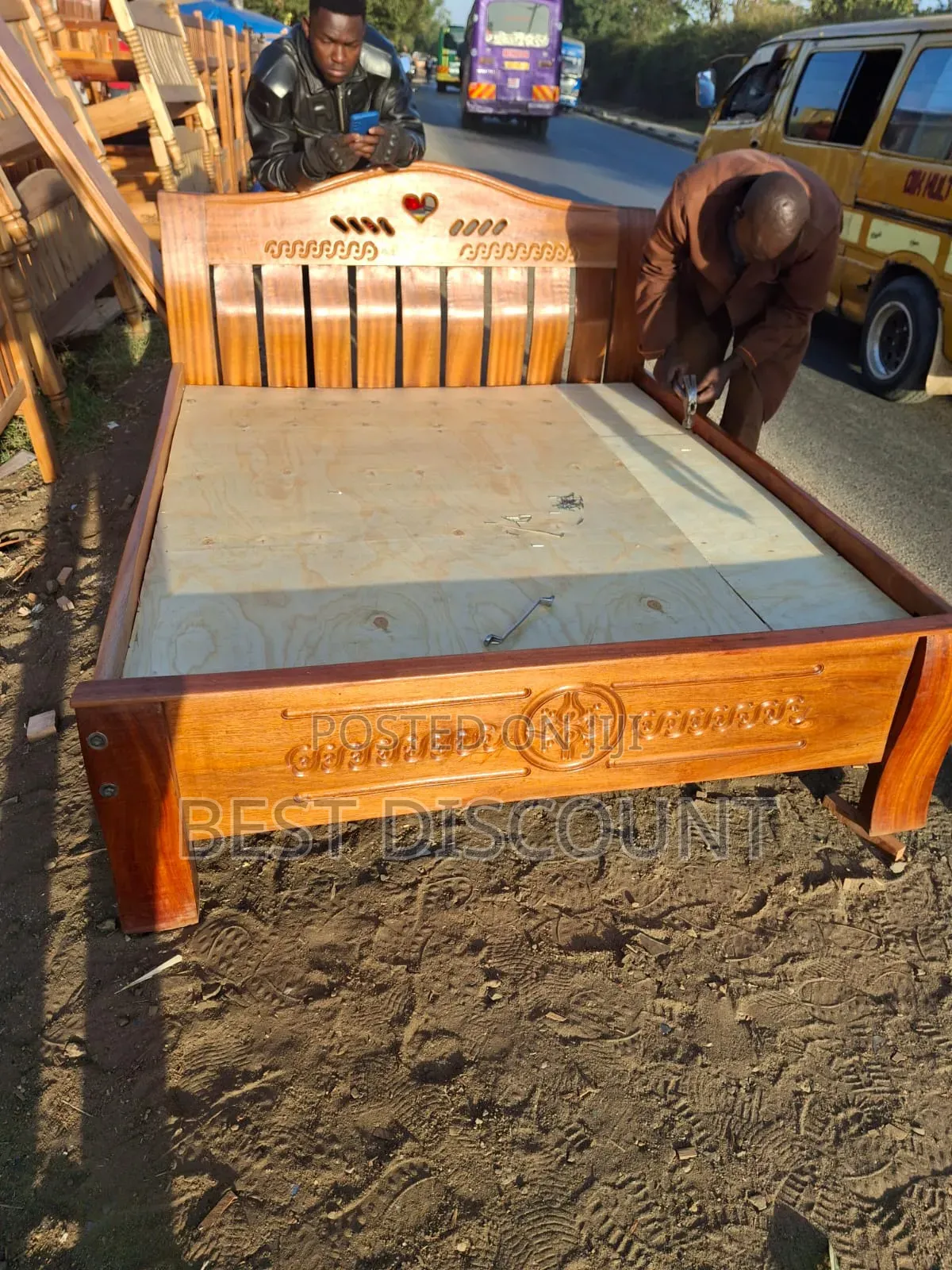 Pure Mahogany Bed 5*6 FTS