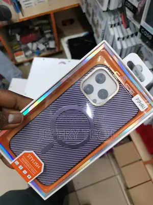 iPhone 13 Pro Max Magnetic Case Carbon Fiber Cover Purple