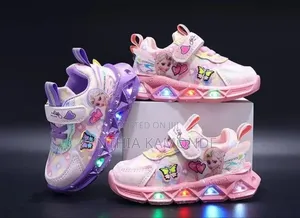 Purple and Pink Girls Elsa Themed Led Sneakers