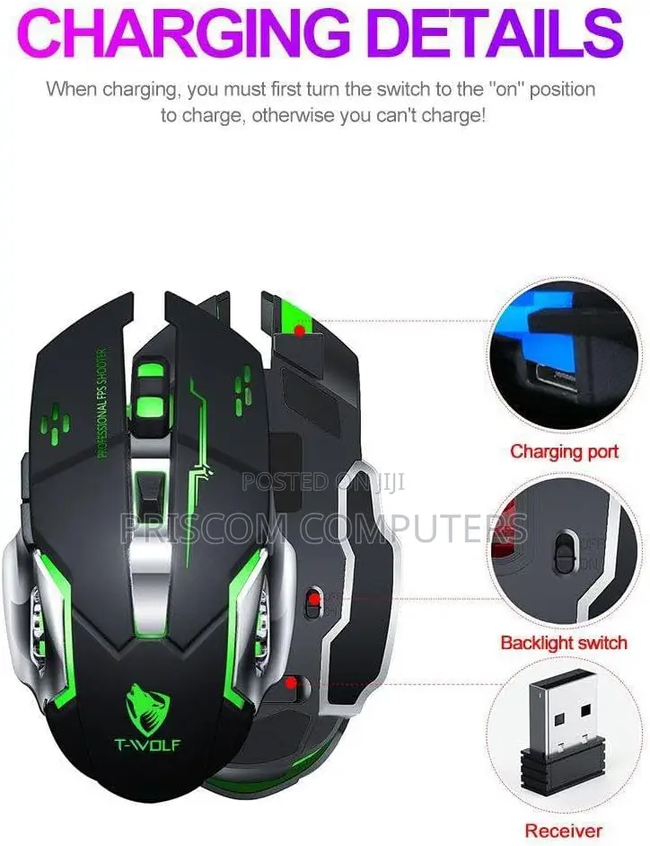 Q13 Rechargeable Bluetooth Wireless Mouse Gaming Accesories
