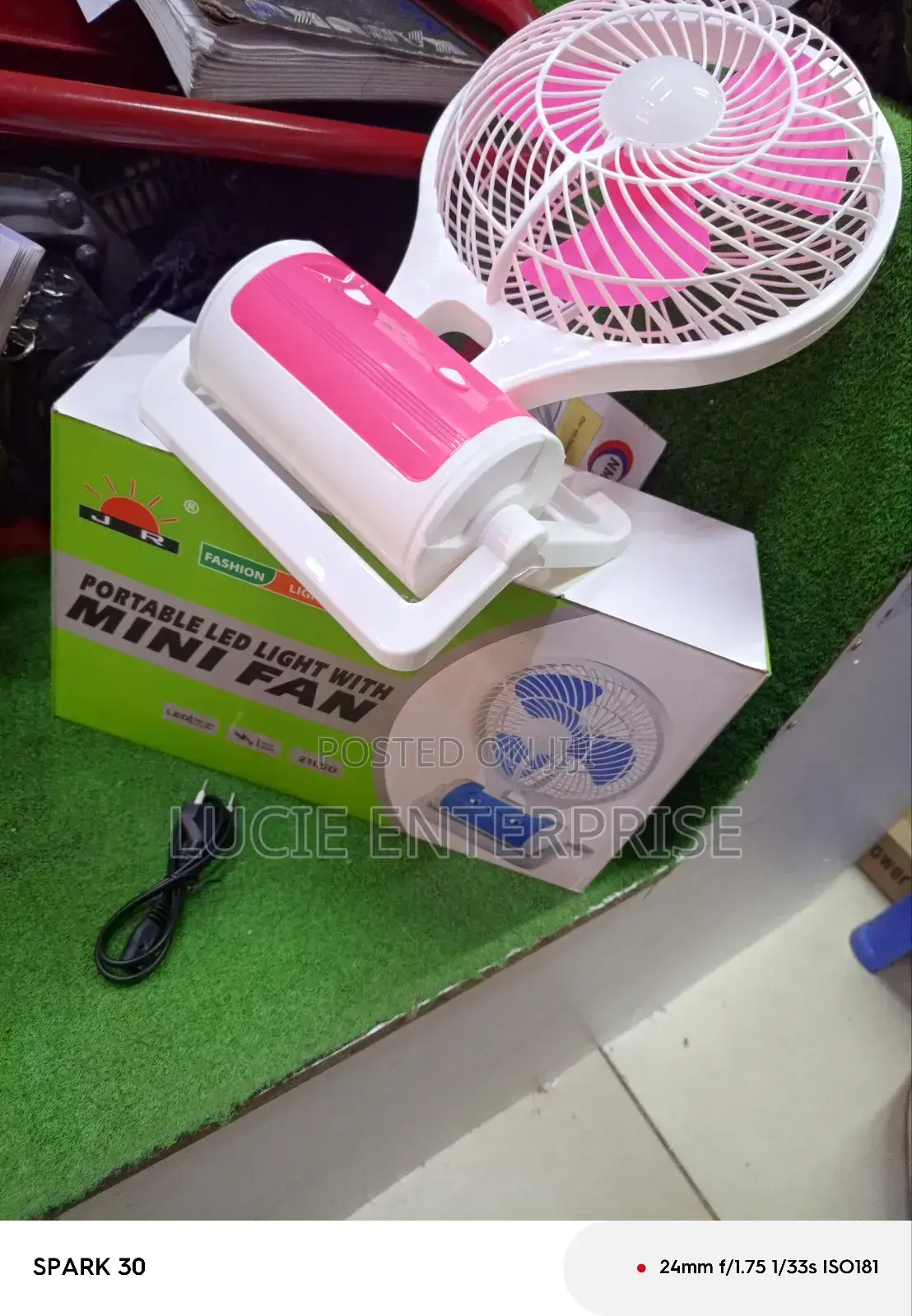 Portable Led Light With Mini Fan
