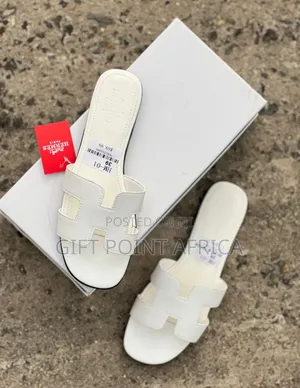 White Leather Hermes Sandal for Women