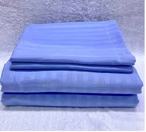 Blue Stripped Cotton Bedsheeet Set
