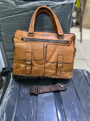 Light Brown Leather Men's Quality Laptop/Documents Bags